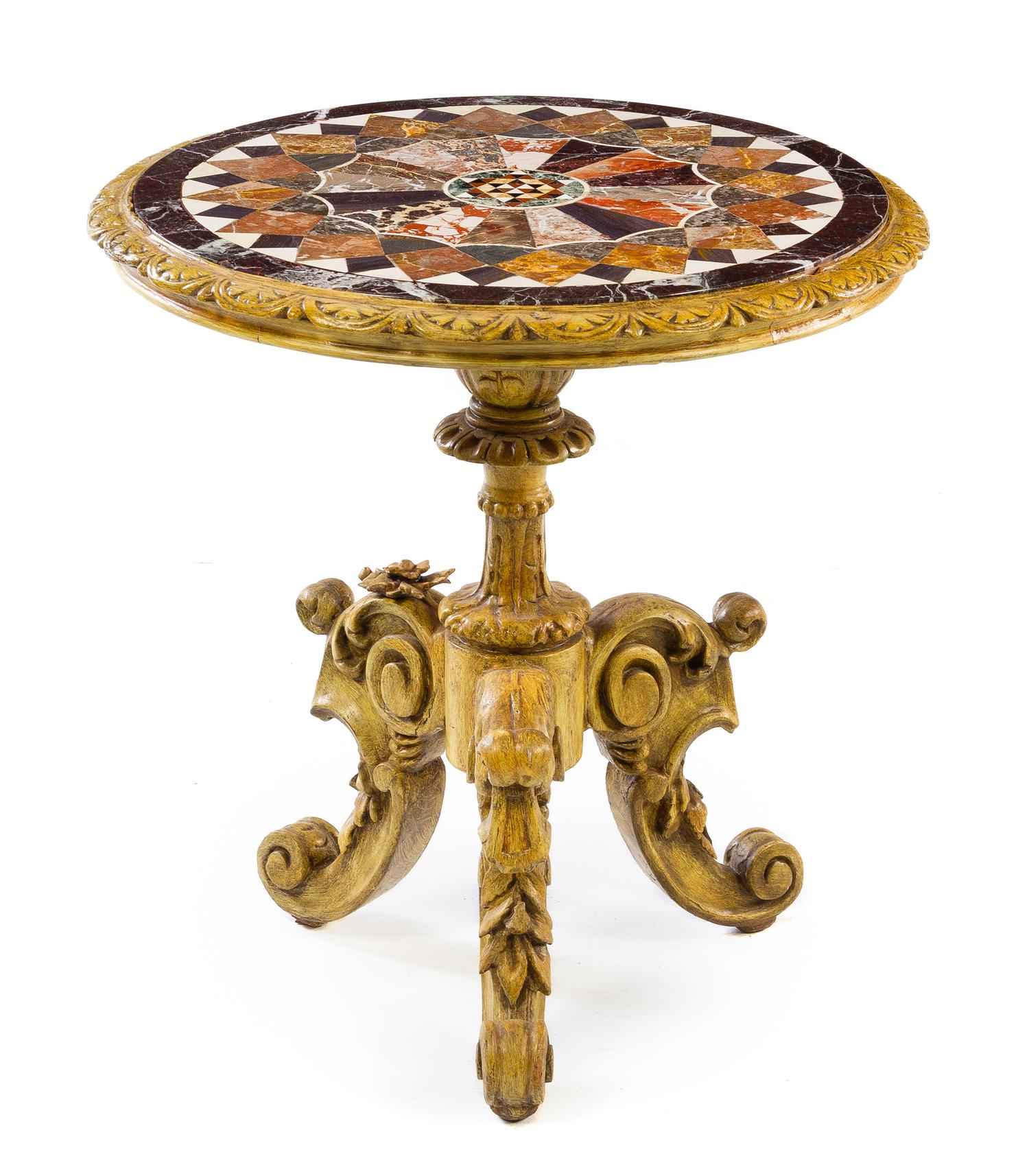 A Neoclassical Specimen Marble Occasional Table Height 24 x diameter of top 23 inches. — LATE 19TH/EARLY 20TH CENTURY