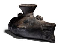 A Chimu Blackware Fish Vessel