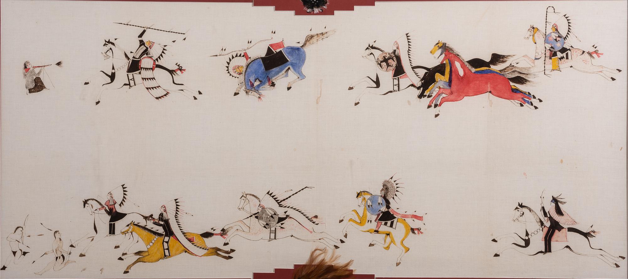 Sioux Painting on Muslin