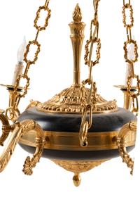 An Empire Style Gilt Bronze Six-Light Chandelier