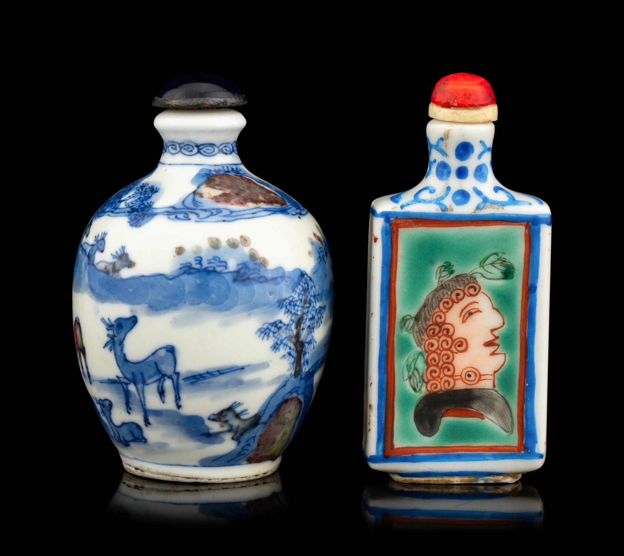 Two Chinese Porcelain Snuff Bottles