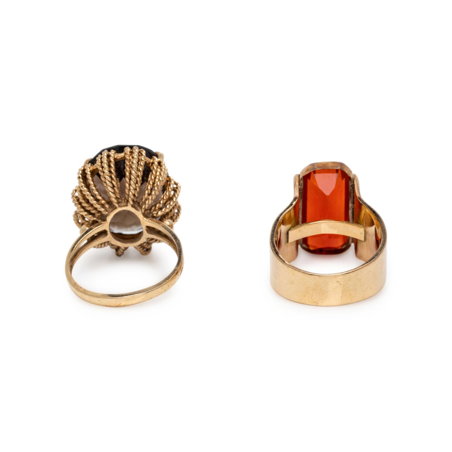 TWO GEMSTONE RINGS