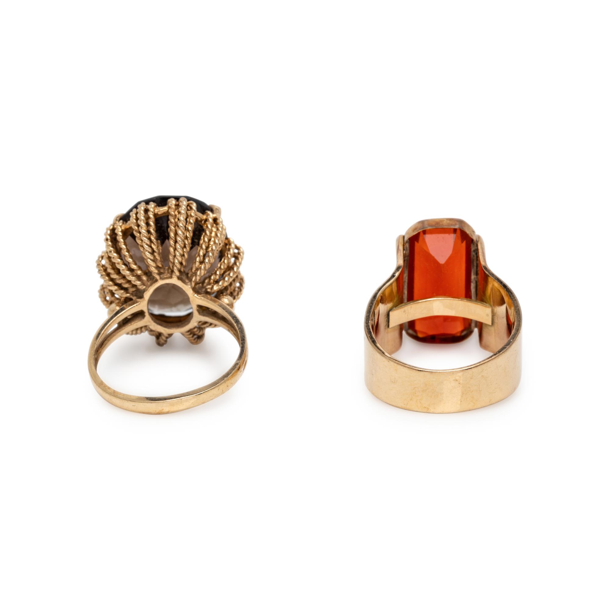 TWO GEMSTONE RINGS