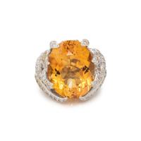 CITRINE AND DIAMOND RING