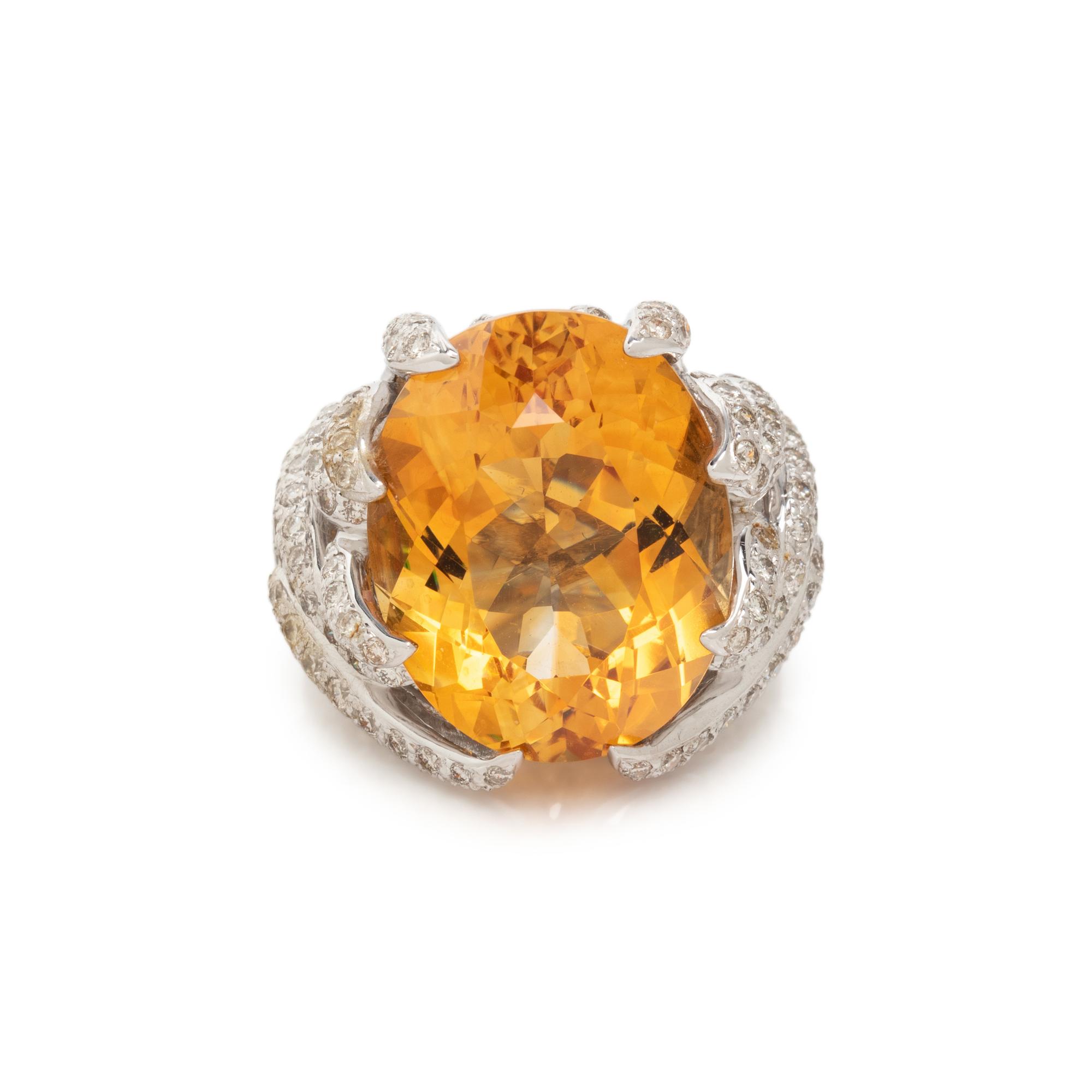 CITRINE AND DIAMOND RING