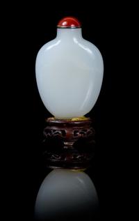 A White Jade Snuff Bottle Height 2 1/2 inches.