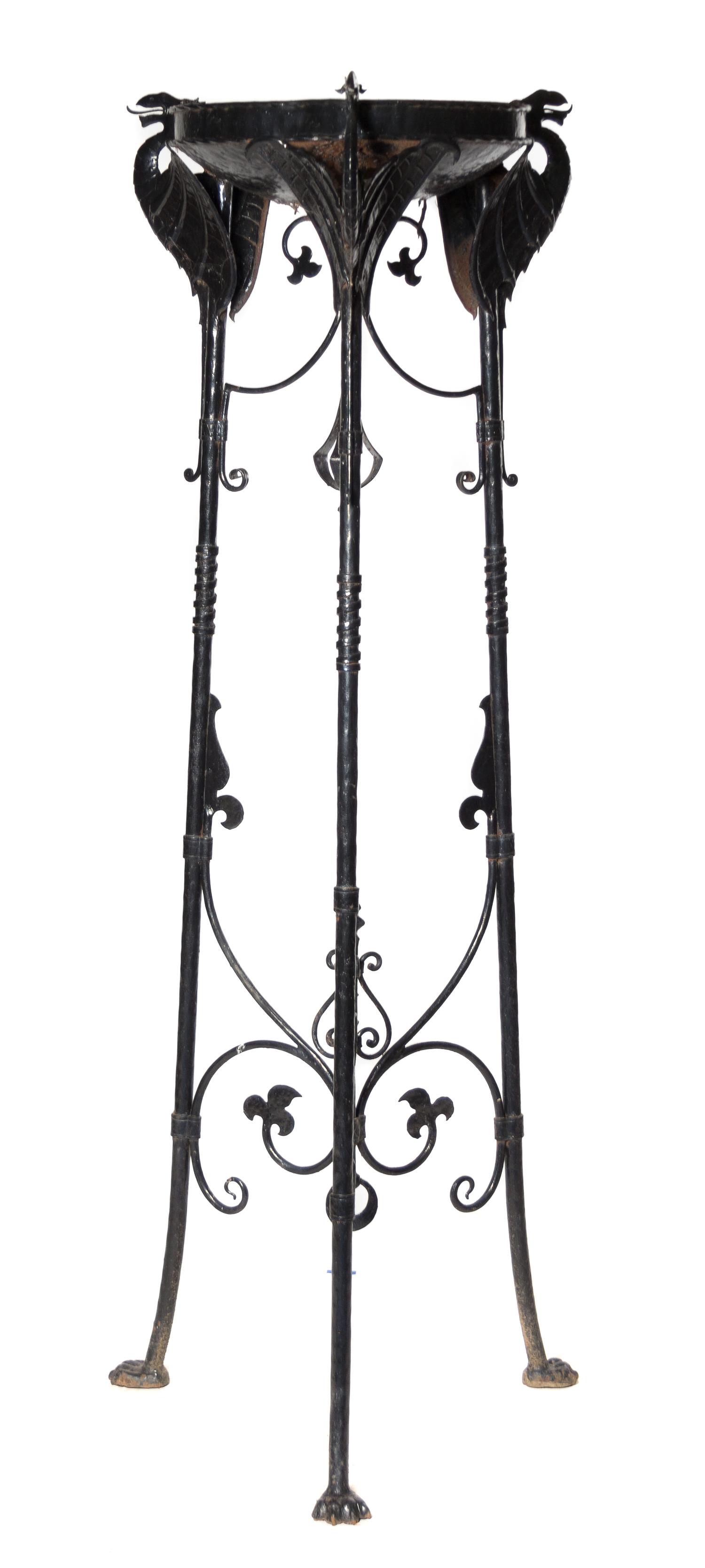 A Victorian Painted Iron Jardiniere Stand Height 72 inches.
