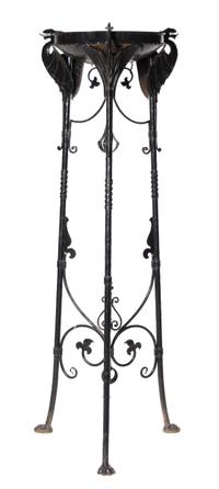 A Victorian Painted Iron Jardiniere Stand Height 72 inches.