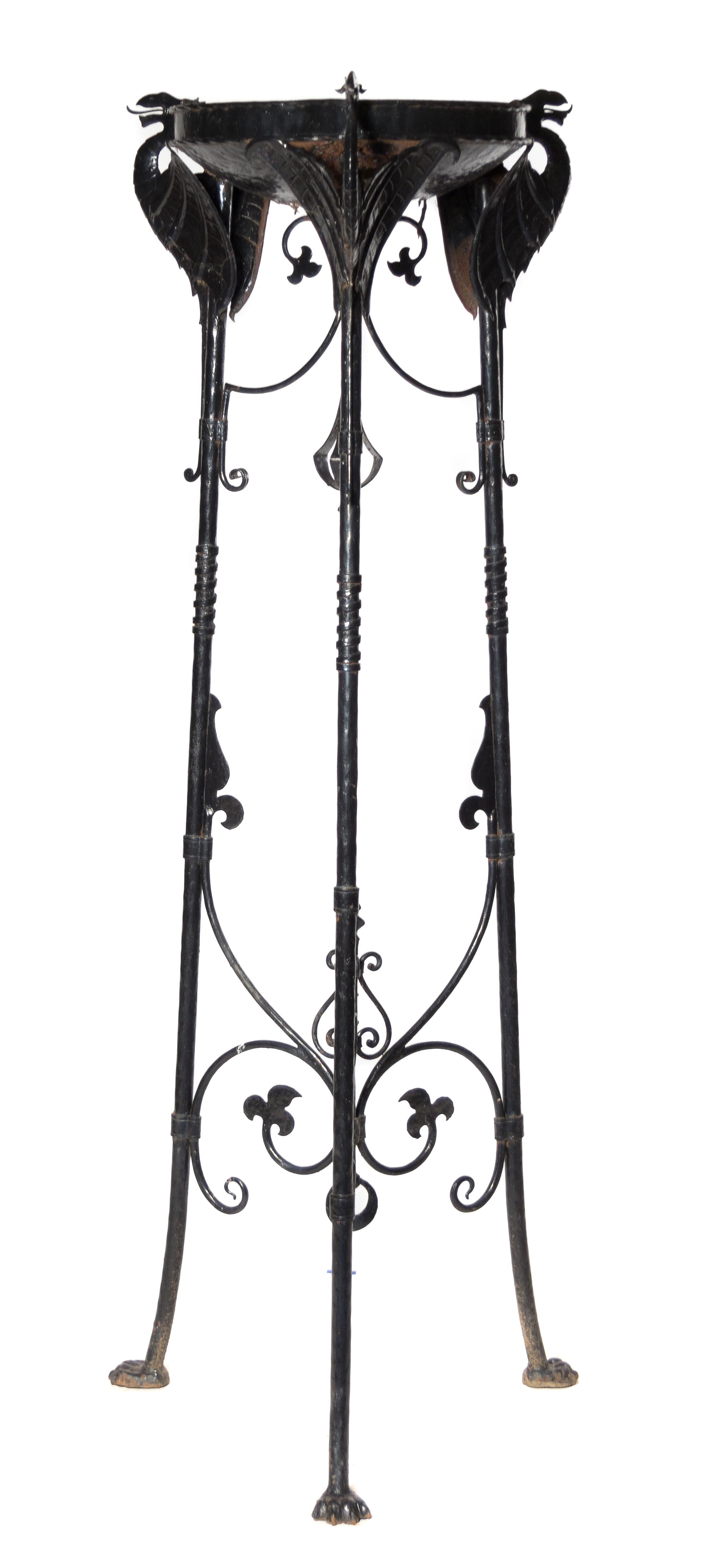 A Victorian Painted Iron Jardiniere Stand Height 72 inches.