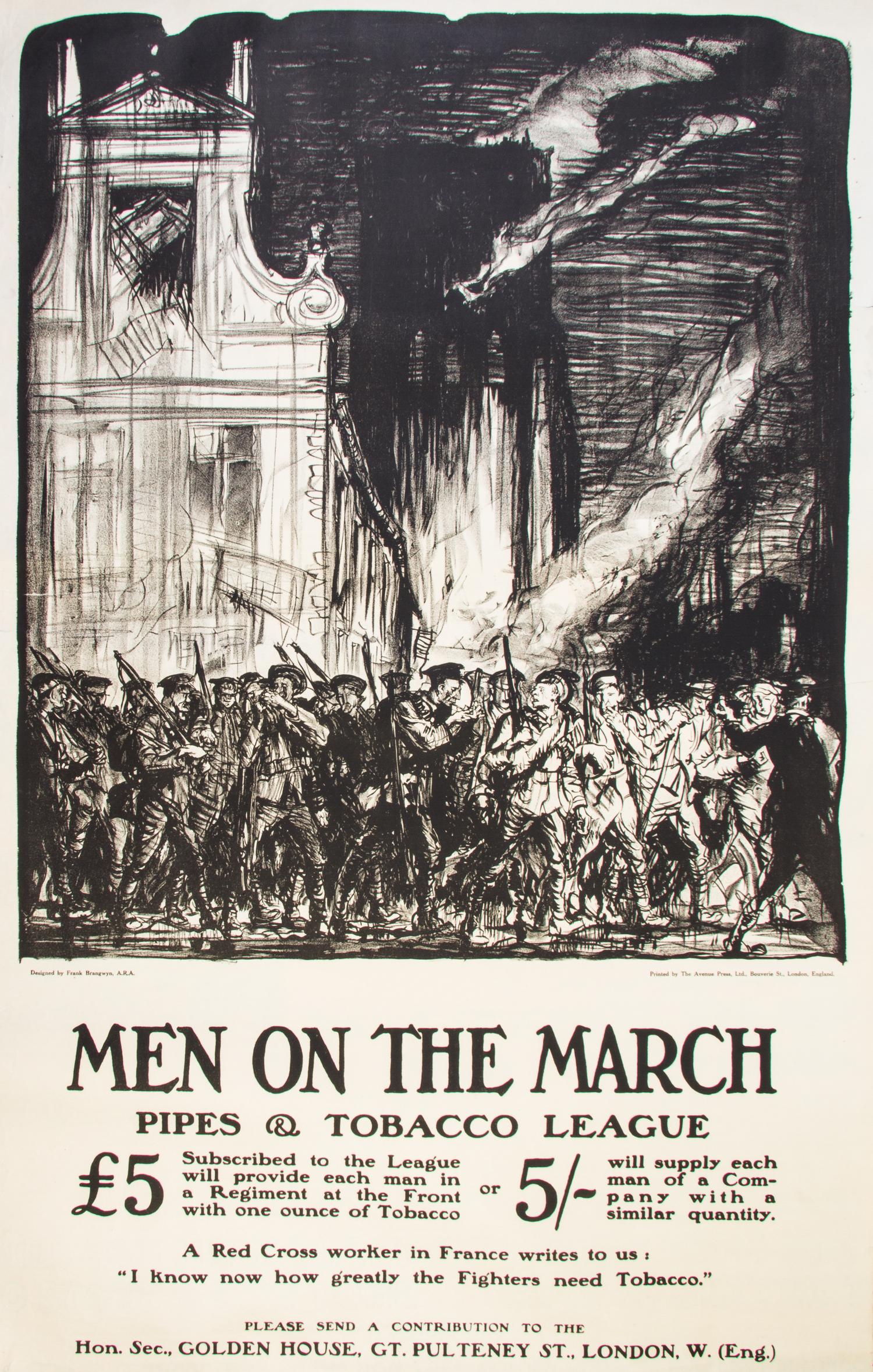(WWI POSTERS) BRANGWYN, FRANK, Sir. Three WWI propaganda posters.