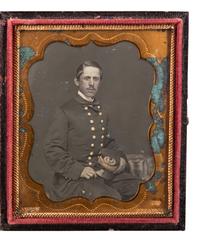 [MILITARIA - EARLY PHOTOGRAPHY]. ANSON, photographer. Sixth plate daguerreotype of a young naval ensign with an anchor on his cap. New York, NY.