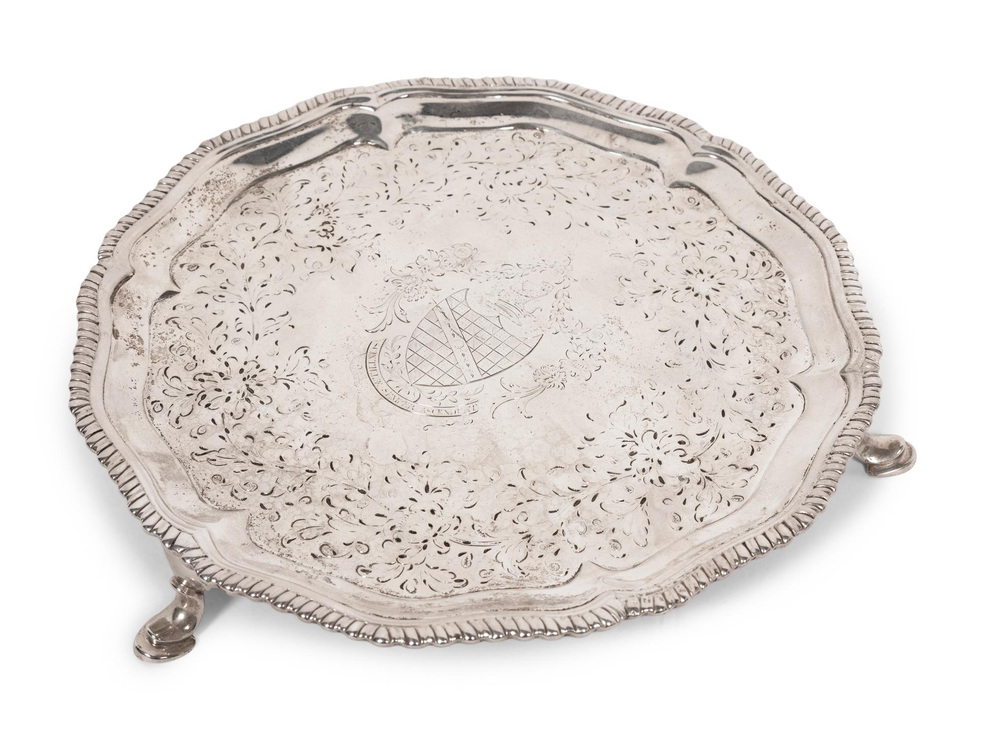 An 18th Century English Silver Salver