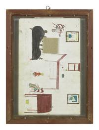 American School 19th Century, A Pair of Double-Sided Ledger Drawings