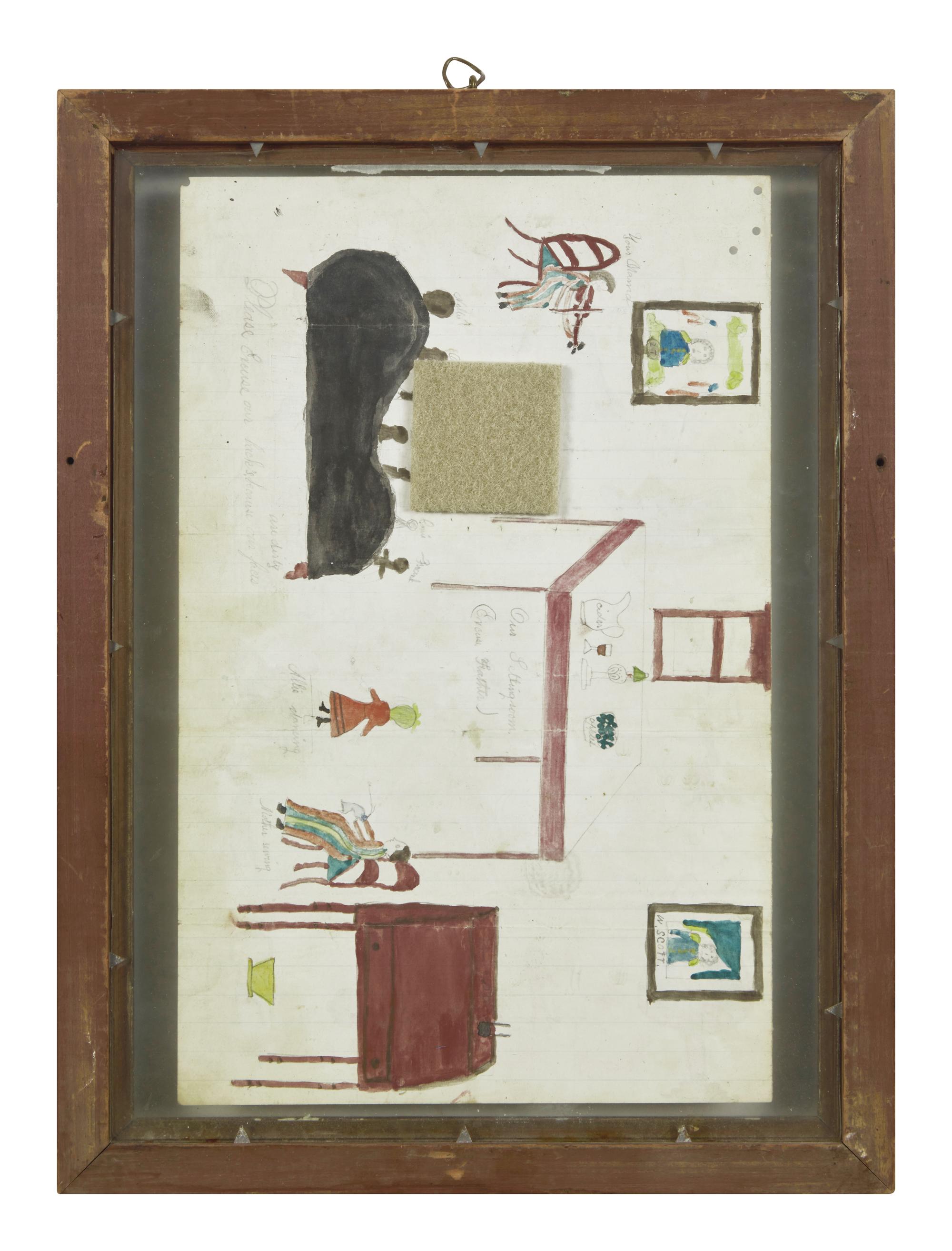 American School 19th Century, A Pair of Double-Sided Ledger Drawings