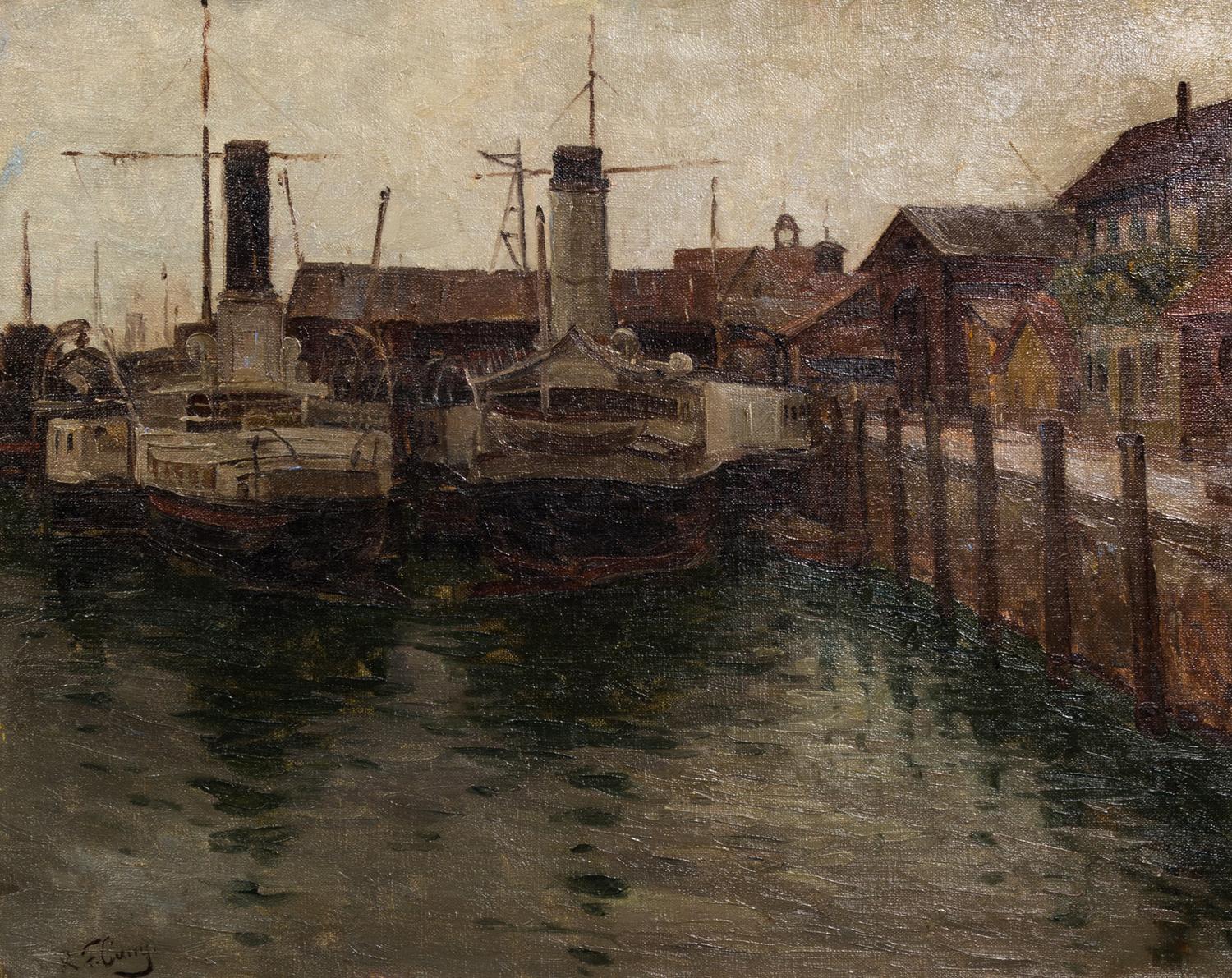 Robert Franz Curry, (American, 1872–1945), Harbor Scene