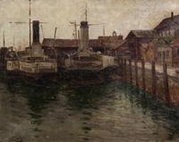 Robert Franz Curry, (American, 1872–1945), Harbor Scene
