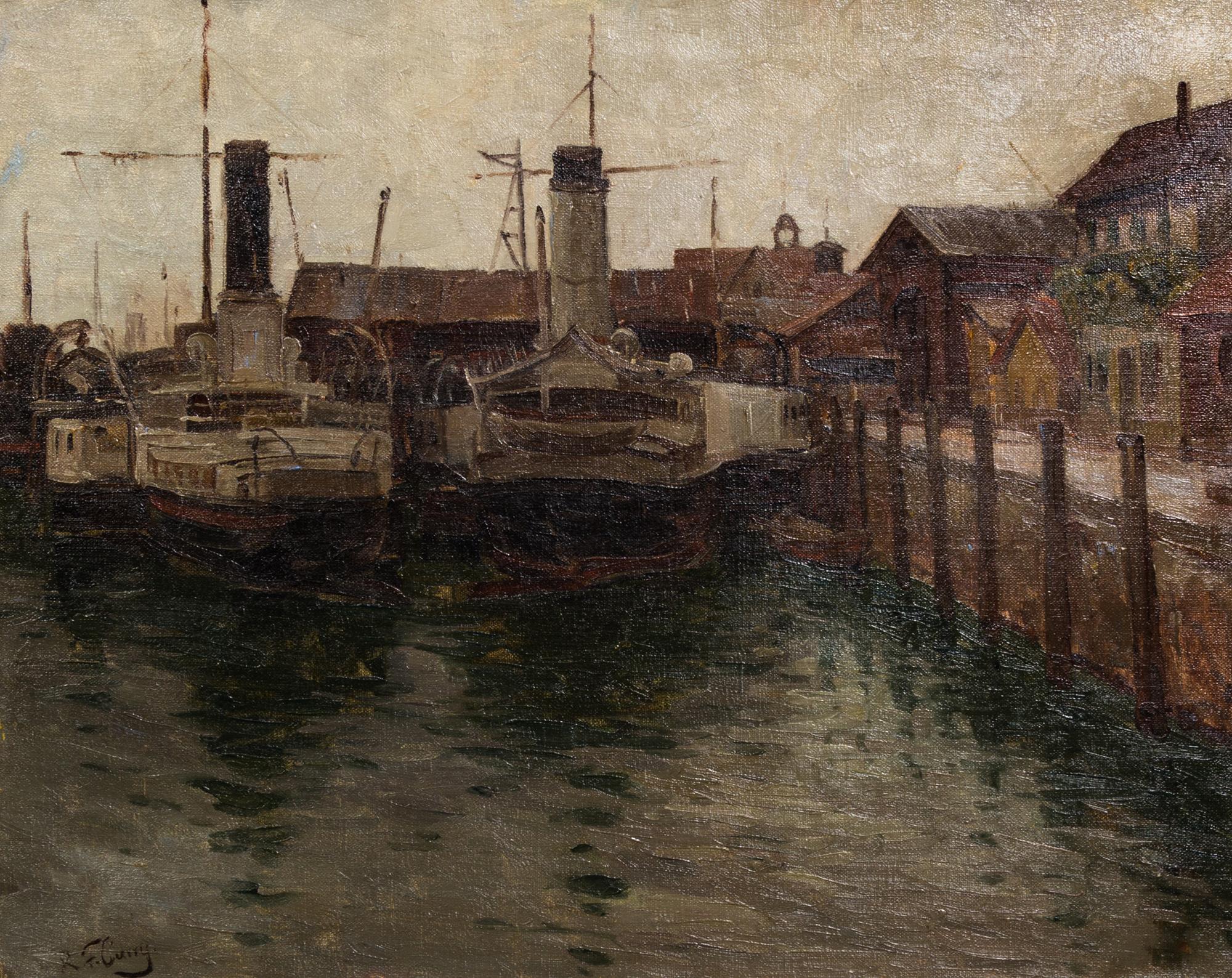 Robert Franz Curry, (American, 1872–1945), Harbor Scene