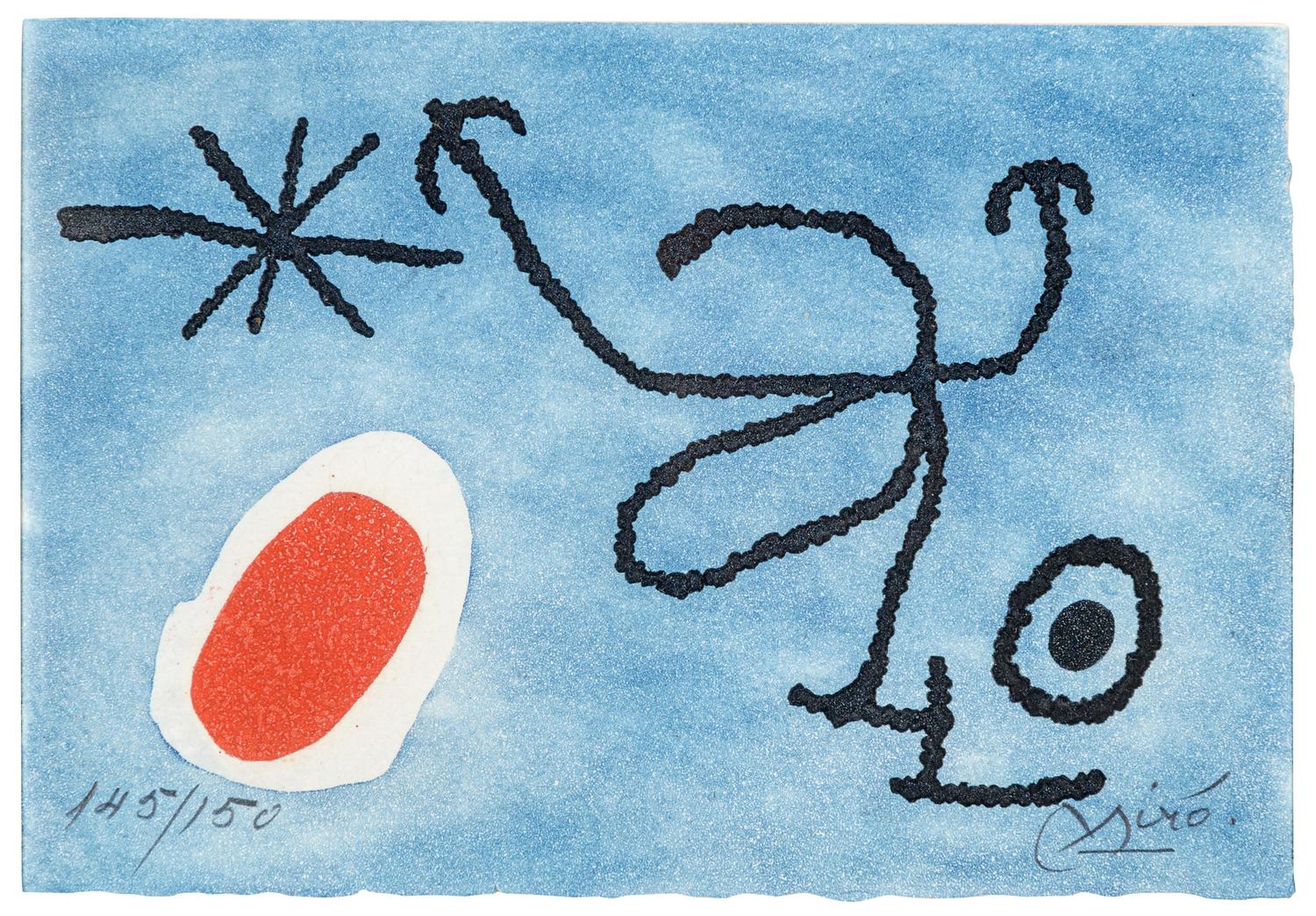 Greeting card from Joan Miro and Pilar Juncosa