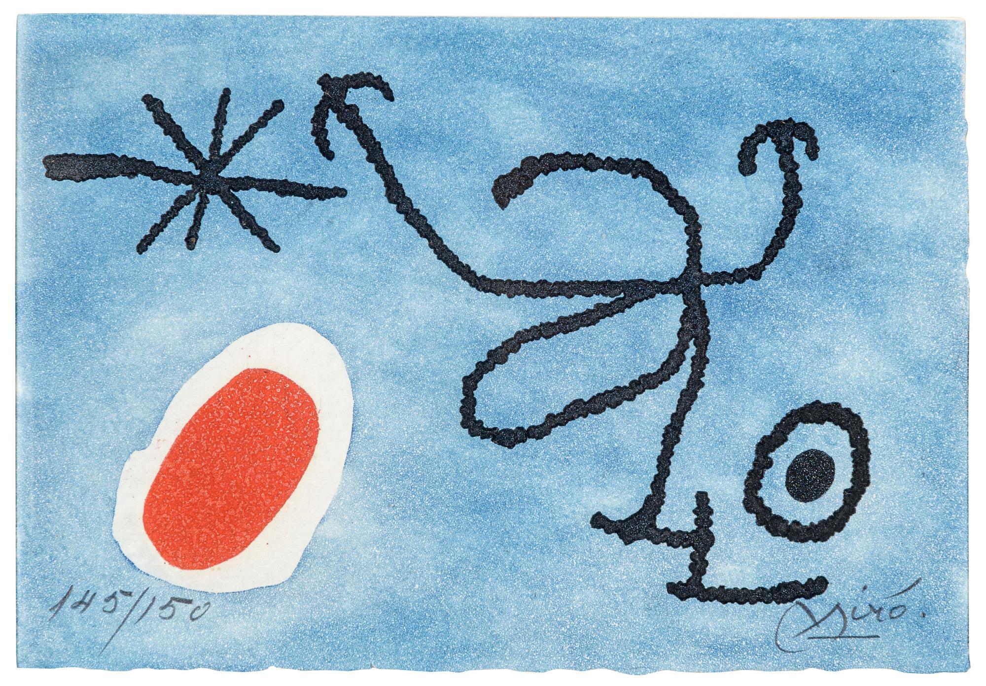 Greeting card from Joan Miro and Pilar Juncosa