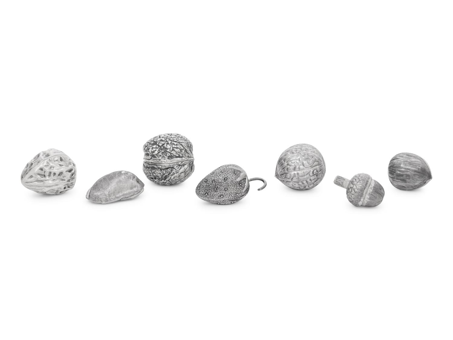 Seven Mexican Silver Bonbonnieres