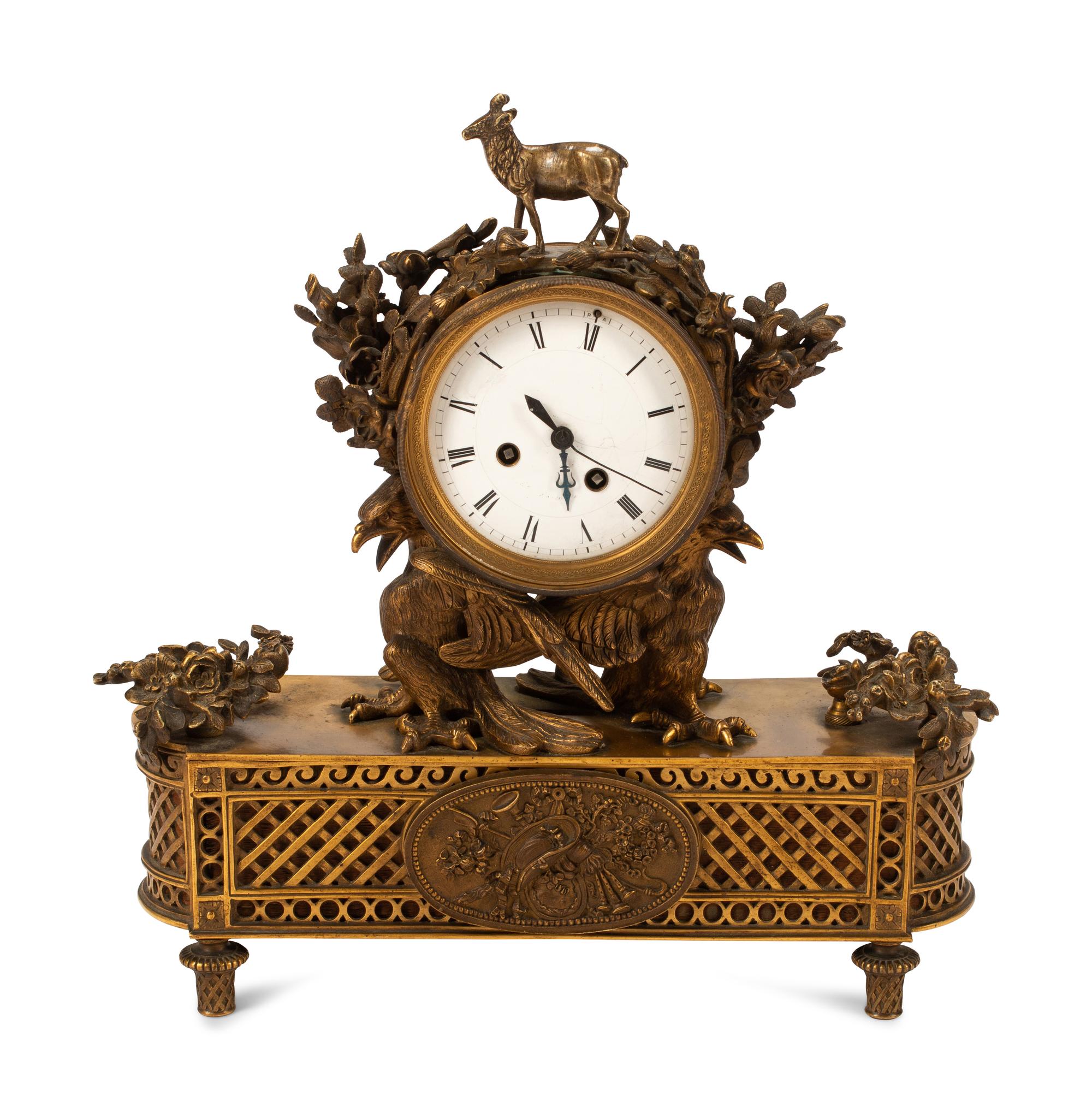 A French Gilt Bronze Mantel Clock