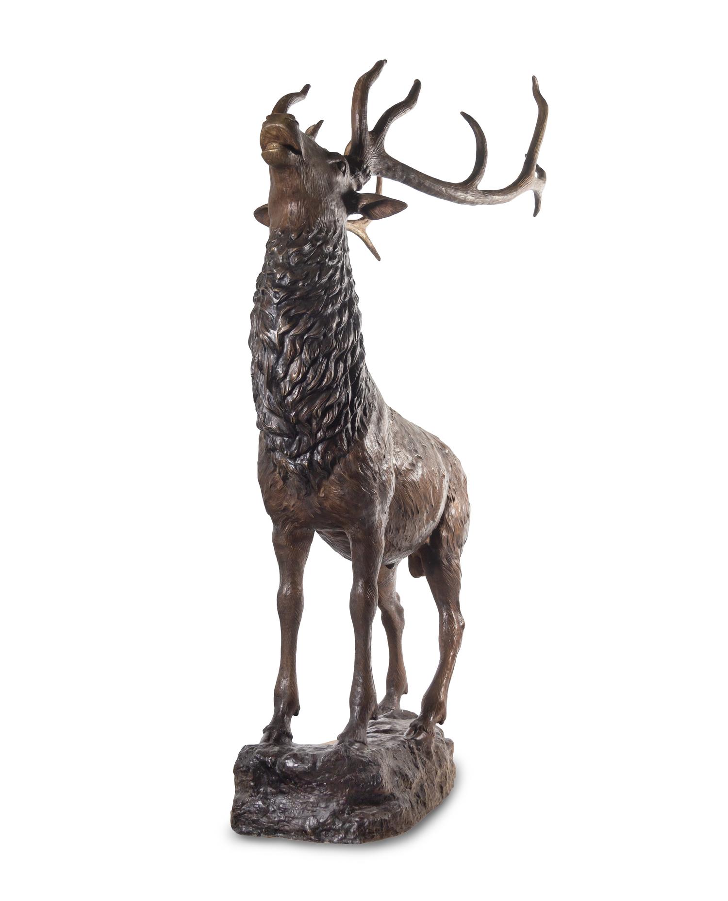 A Life Size Bronze Elk