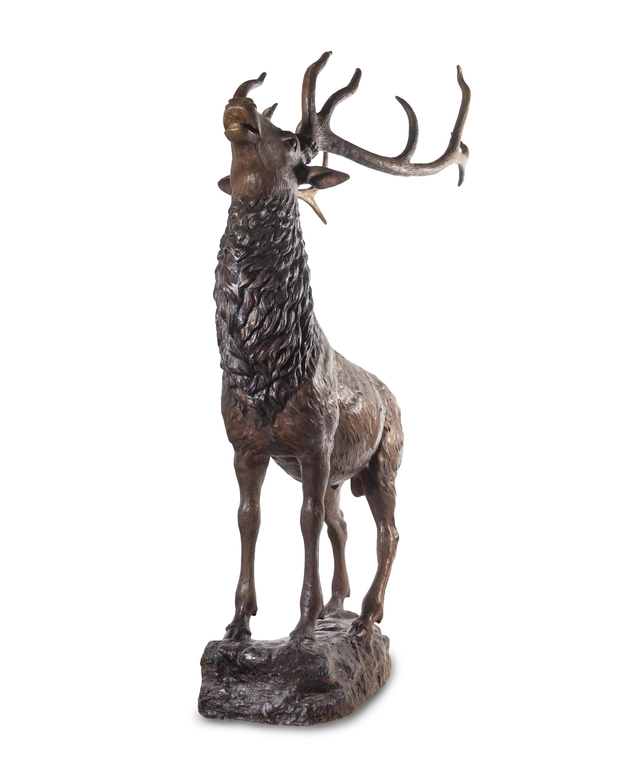 A Life Size Bronze Elk