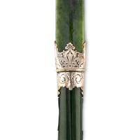 A Tiffany and Co. Silver Mounted Nephrite Page Turner