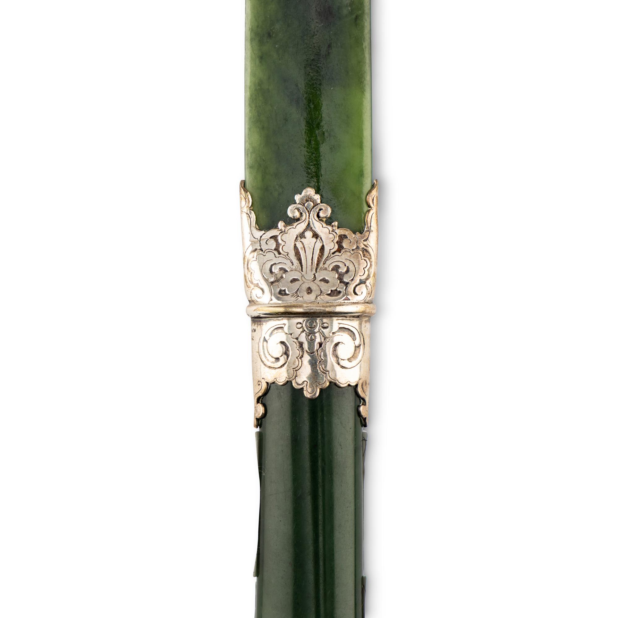 A Tiffany and Co. Silver Mounted Nephrite Page Turner