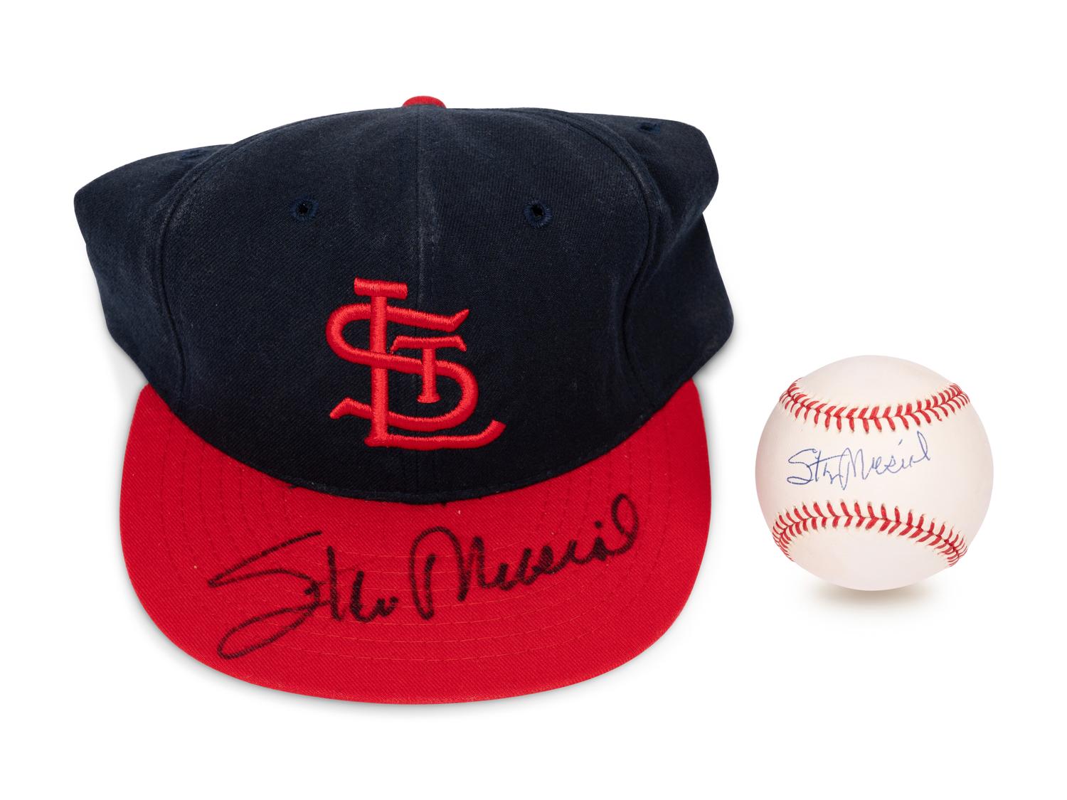 A Group of Five Stan Musial Signed Autograph Items (Beckett Authentication Services BAS Certified),