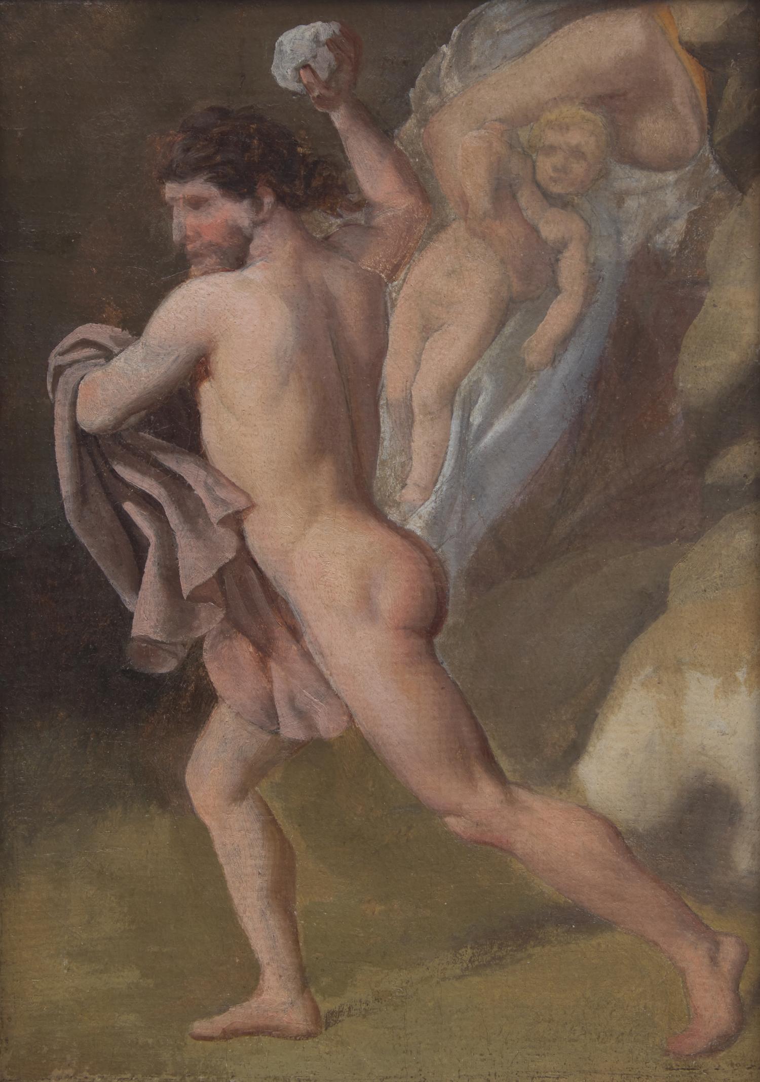 Man Throwing a Stone (Study for When Israel's children spoke against God and Moses the Lord sent burning snakes against the people ), c. 1815