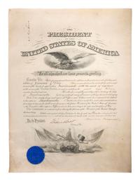 ROOSEVELT, Theodore (1858-1919). Document signed ("Theodore Roosevelt"). Washington, D.C., 26 December 1901.