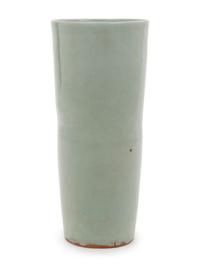 A Chinese Celadon Glazed Porcelain Cylindrical Vase
