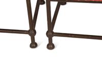 Eight Spanish Style Bronzed Metal Dining Chairs