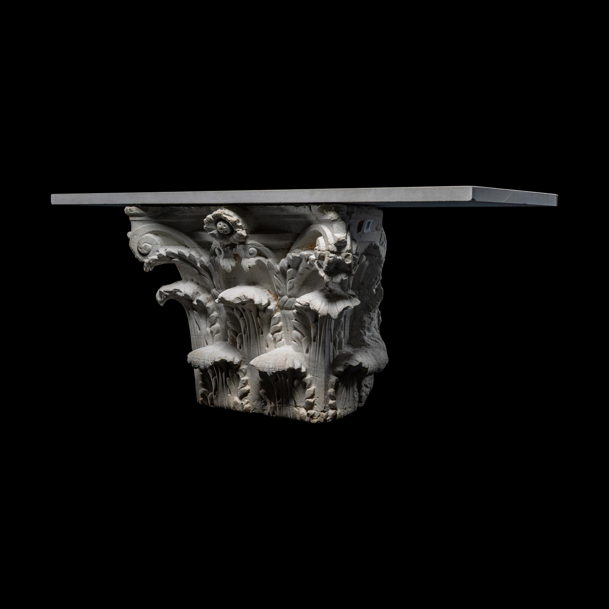 A Roman Limestone Corinthian Pilaster Capital