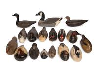 A Collection of Painted Wood Duck and Goose Decoys