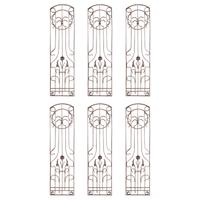 A Set of Six Wrought Iron Panels 23.5" W x .75" D x 89.5" H — Italy, 20th Century
