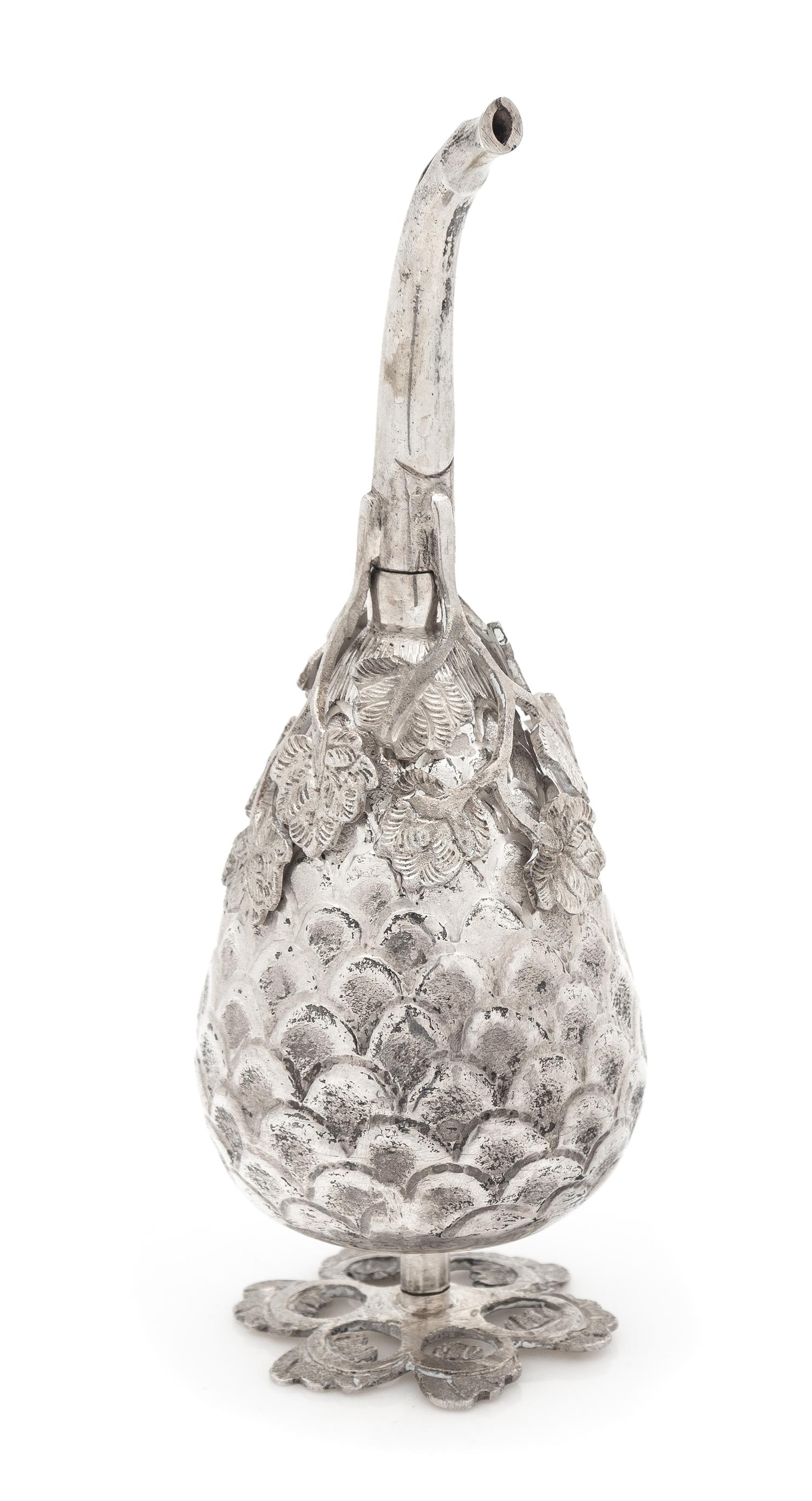 A Middle Eastern Silver Rose Water Dropper