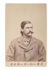 MORROW, Stanley J. (1843-1921), photographer. Cabinet card of Luther "Yellowstone" Kelly. Yankton, Dakota Territory.