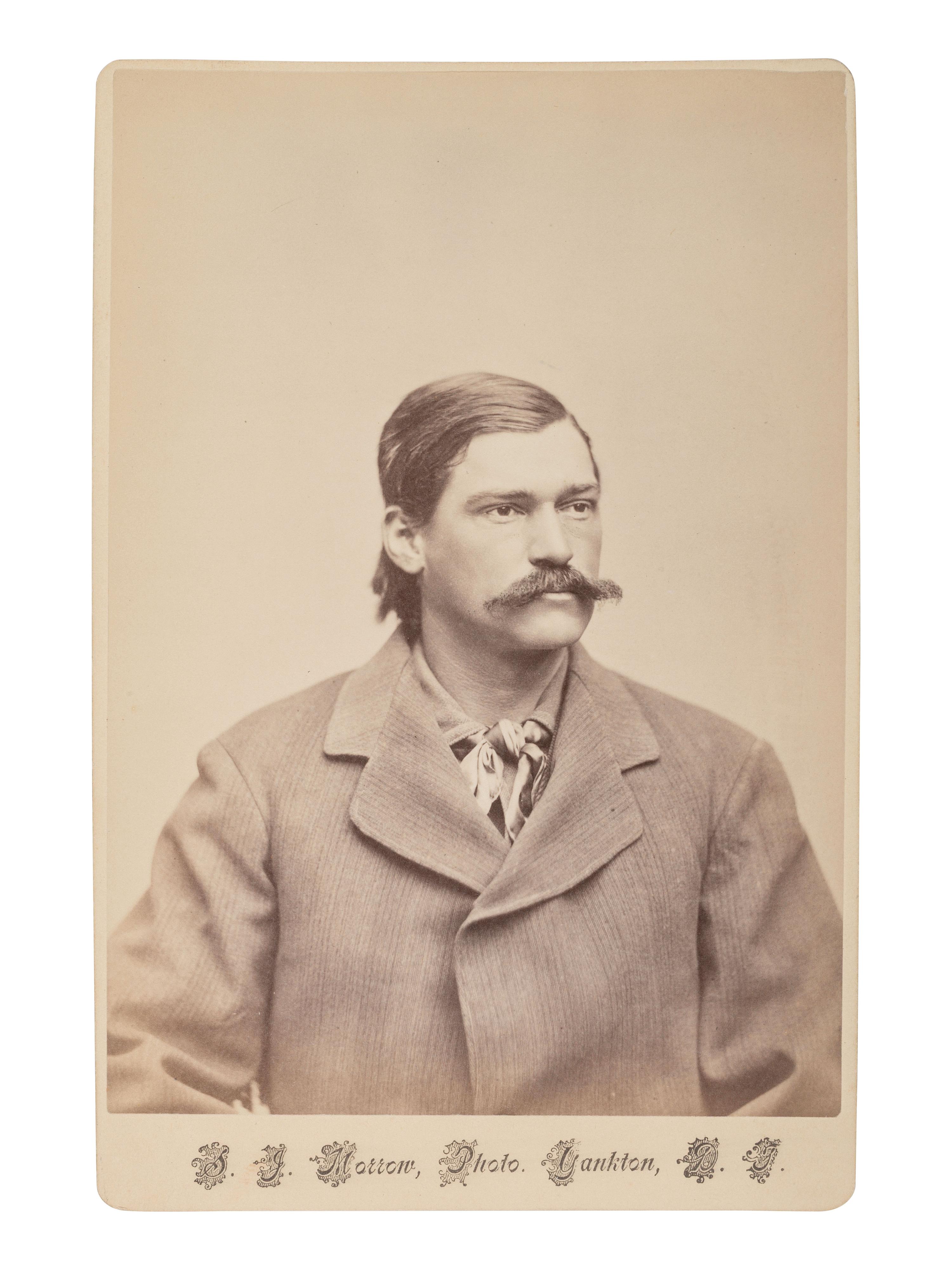 MORROW, Stanley J. (1843-1921), photographer. Cabinet card of Luther "Yellowstone" Kelly. Yankton, Dakota Territory.