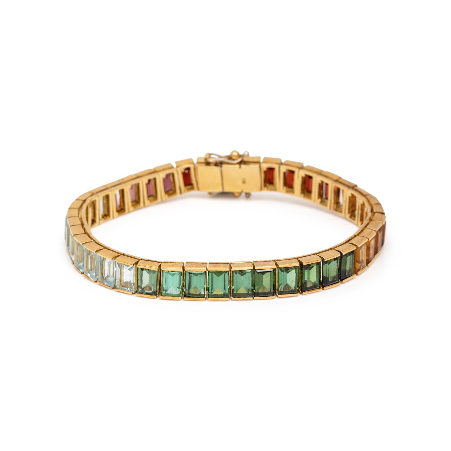 RAINBOW MULTIGEM RING AND BRACELET