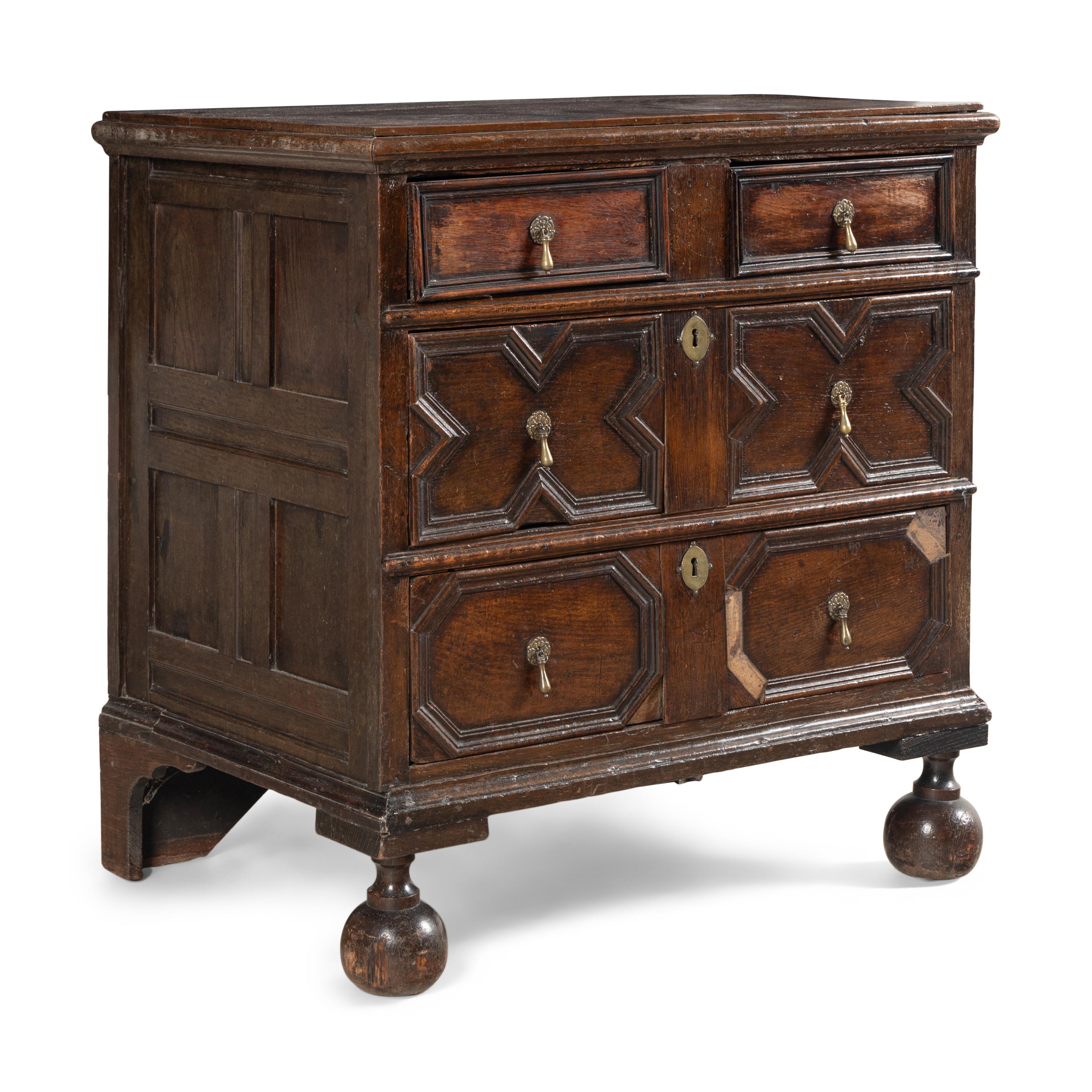A Charles II Oak Chest of Drawers