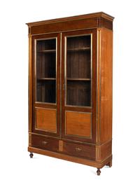 A Pair of Biedermeier Style Walnut Tall Cabinets