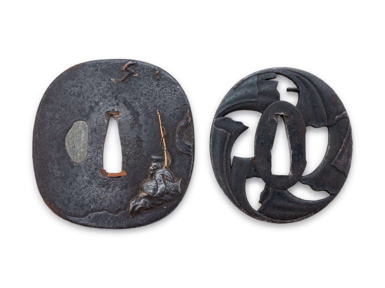 Two Japanese Iron Tsuba