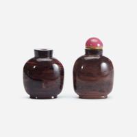 Two Chinese realgar-type glass snuff bottles