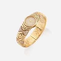 A gold and diamond bracelet watch, Bvgari Parentesi, BJ 01