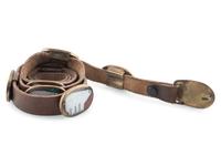 Southwestern-style Brass and Mosaic Inlay Polar Bear Concha Belt