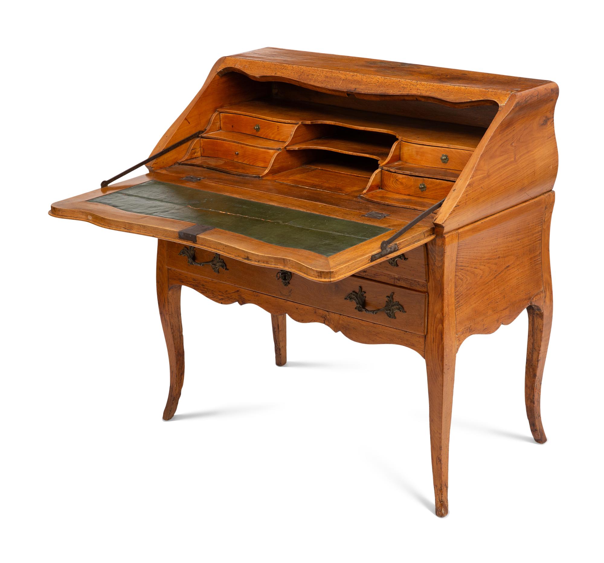A Louis XV Provincial Fruitwood Bureau En Pente