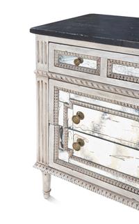 A Pair of Amy Howard Painted and Mirror Veneered Commodes