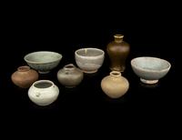 Eight Chinese Monochrome Glazed Porcelain Wares